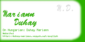 mariann duhay business card